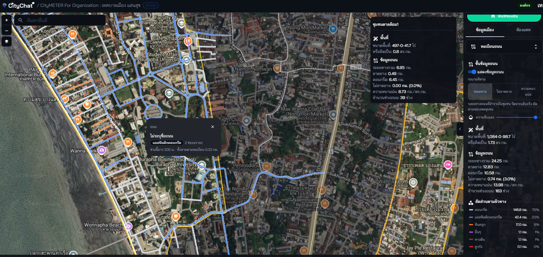 Fire-hydrant data layer for Bang Peng community, Saen Suk Town Municipality